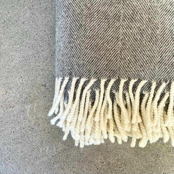 OFS Merino Lambswool Throw - Grey - Picture 2 of 7